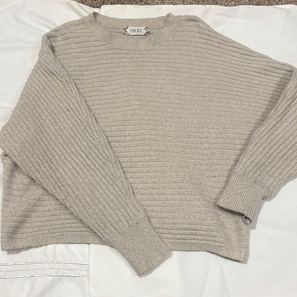 Tan Ribbed Sweater